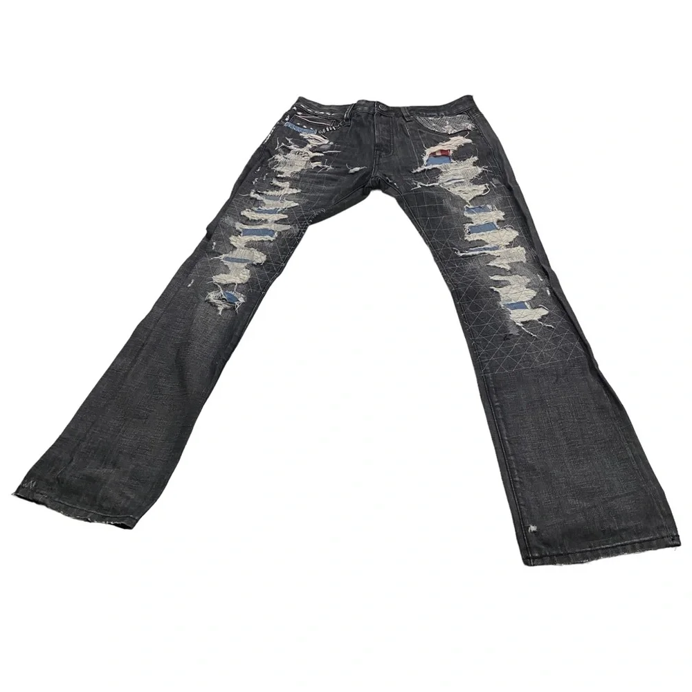 Cult of Individuality Rebel Straight Japanese Selvedge Men Black Wash Jean Sz 33 - Picture 3 of 15